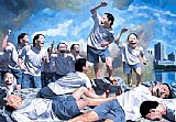 Yue Minjun Canvas Paintings - Freedom Leading the People